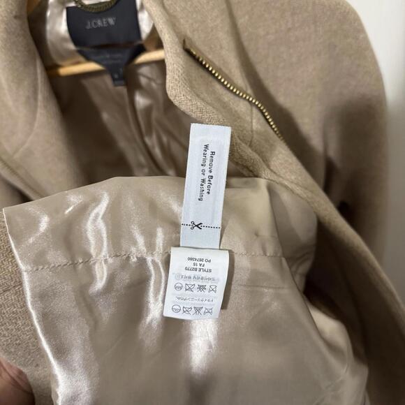 J.Crew Stadium Cloth Nello Gori Wool Blend Coat Beige Size 12  Outdoor Women’s - Picture 8 of 9